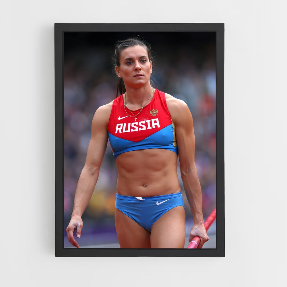 Poster Championne en Bleu – affiche Athlétisme (vue 2)